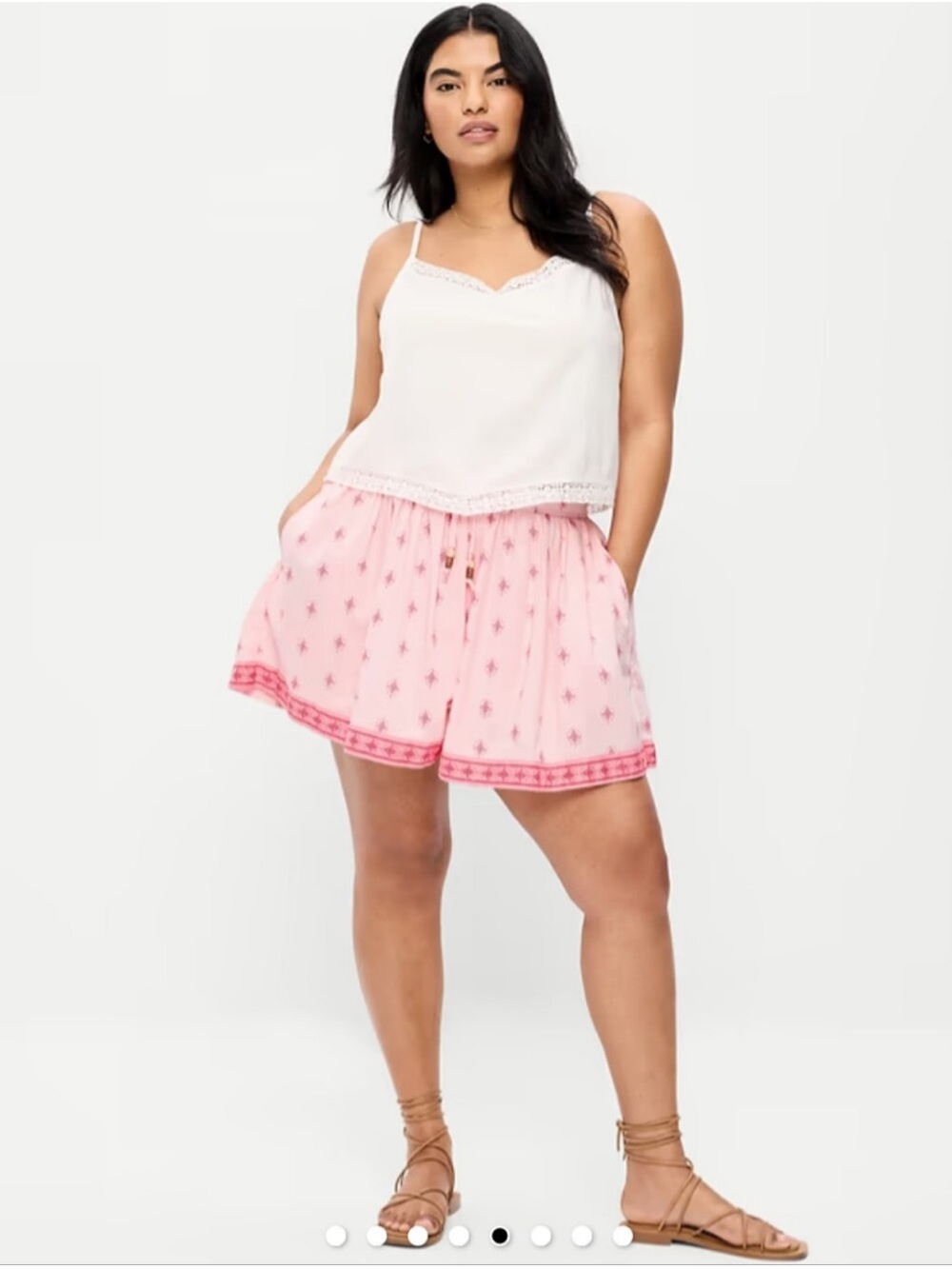 Light Pink Printed dray skirt  Shorts